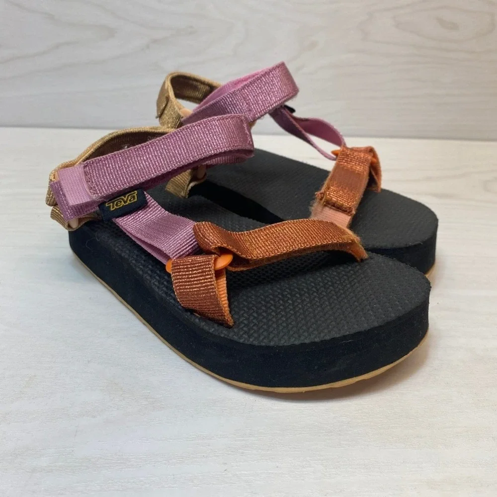 Teva Kids 13 Midform Universal Sandals Metallic Pink Copper Gold 1131510C